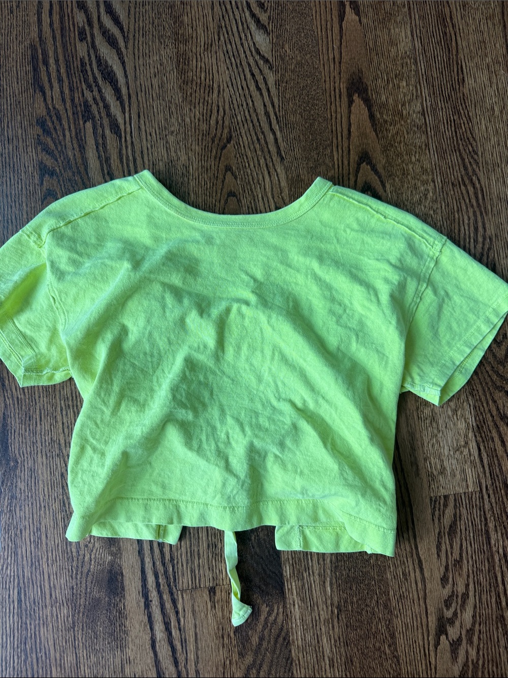 Urban Outfitters Neon Lime Tie-Back Crop Top